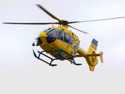 Vrtulník OK-JIX přistál na domovské základně v Plané u Českých Budějovic